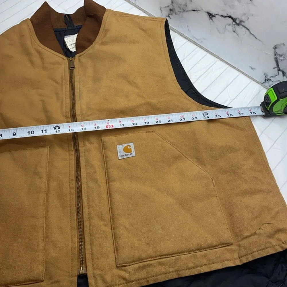 Carhartt Brown Work Vest Insulated Canvas RELAXED FIT FIRM DUCK RIB COLLAR Sz2xl - Picture 14 of 15